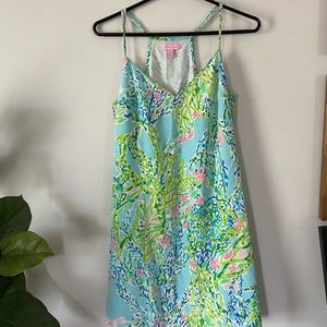 [Lilly Pulitzer] Dusk Silk Slip Dress Skye Blue size M